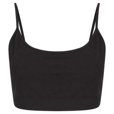Women's sustainable fashion cropped cami top with adjustable straps Thumbnail