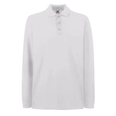 Fruit of the Loom Premium Long Sleeve Cotton Piqué Polo Shirt Thumbnail