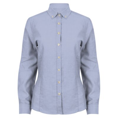 Henbury Ladies Modern Long Sleeve Regular Fit Oxford Shirt Thumbnail